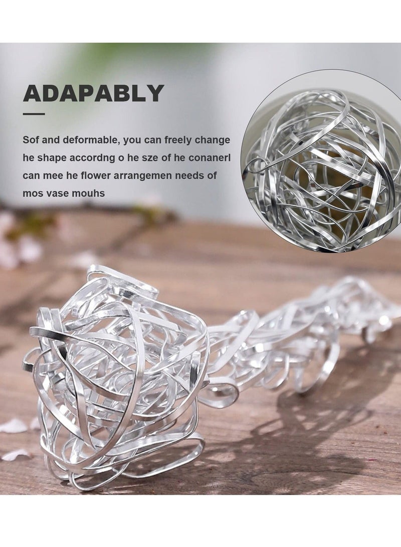 Captaintech Flower Frog Floral Cage Vase Filler, Floral Arrangement Fixer Tool, Flower Arranging Holder Vase Filler for Centerpieces Vases, DIY Material Deformable, Silver - Image 3