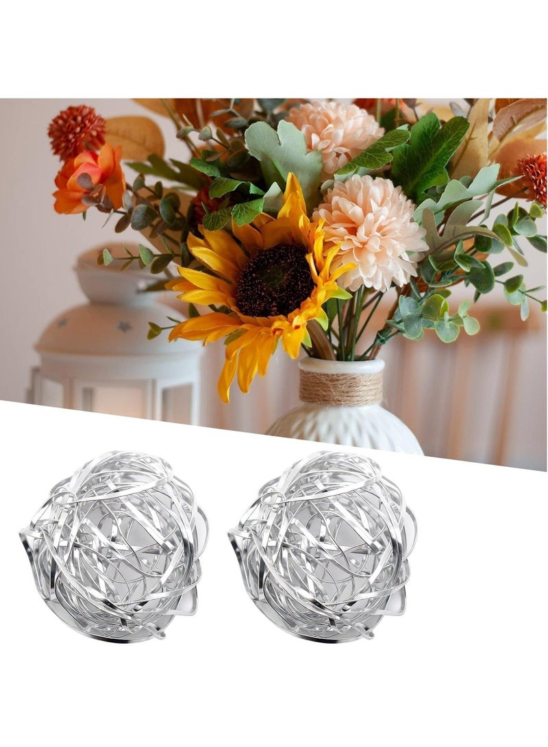 Captaintech Flower Frog Floral Cage Vase Filler, Floral Arrangement Fixer Tool, Flower Arranging Holder Vase Filler for Centerpieces Vases, DIY Material Deformable, Silver - Image 5