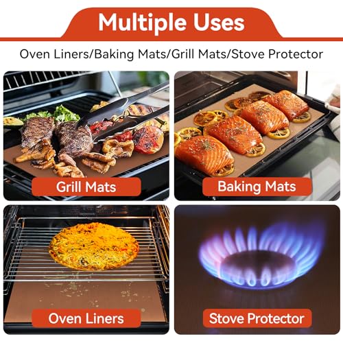 Mimekitchen Oven Liners for Bottom of Oven - 2 Pack Large Heavy Duty Mats, 23.6"x15.7" Non-Stick Reusable Liner for Electric, Gas, Toaster Ovens Grills - BPA & PFOA Free Kitchen Accessory to Keep Oven Clean - Image 3