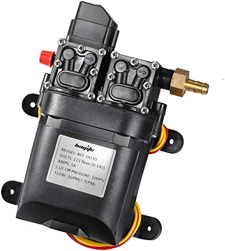 bayite 12V DC Fresh Water Pump 7.5 L/Min 2 GPM 100 PSI 12 Volt Diaphragm Self Priming Sprayer Pump with Pressure Switch for RV Camper Marine Boat - Image 1