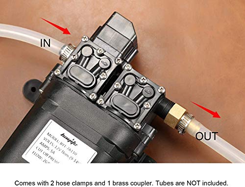 bayite 12V DC Fresh Water Pump 7.5 L/Min 2 GPM 100 PSI 12 Volt Diaphragm Self Priming Sprayer Pump with Pressure Switch for RV Camper Marine Boat - Image 3