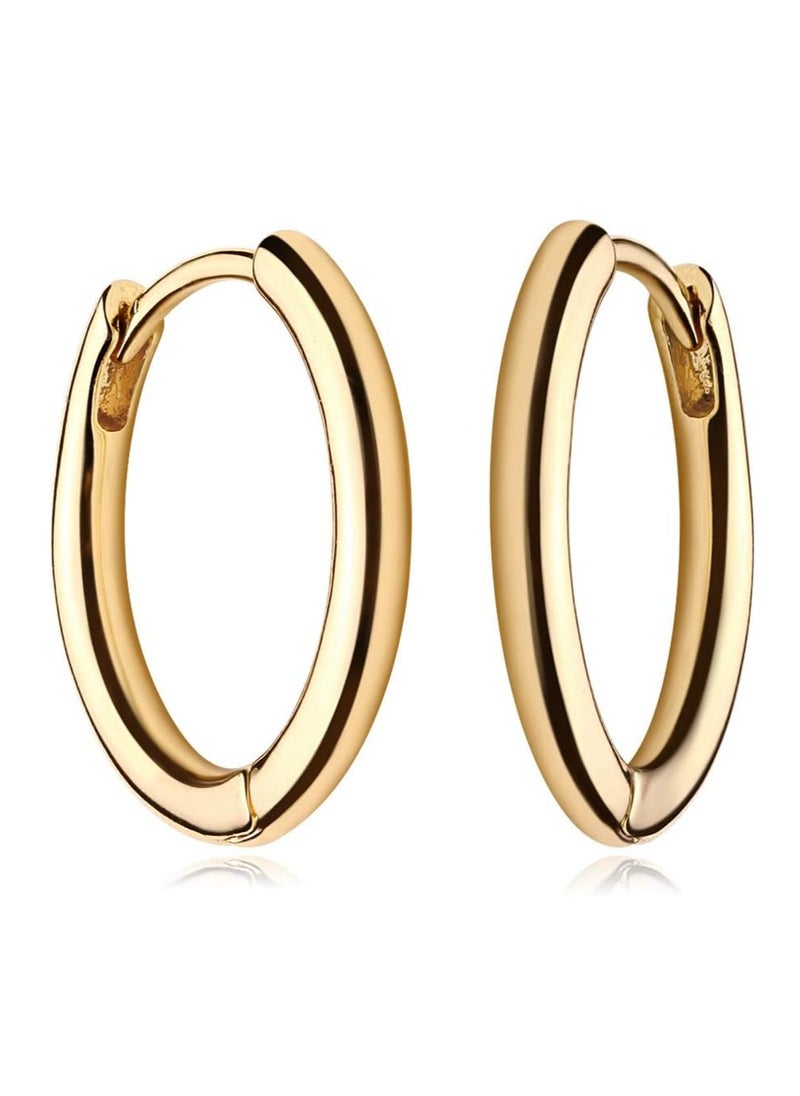 Mevecco - Women Huggie Earrings Gold Hoop 14K Gold Filled Small Simple Handmade Hypoallergenic Everyday Jewelry - Image 1
