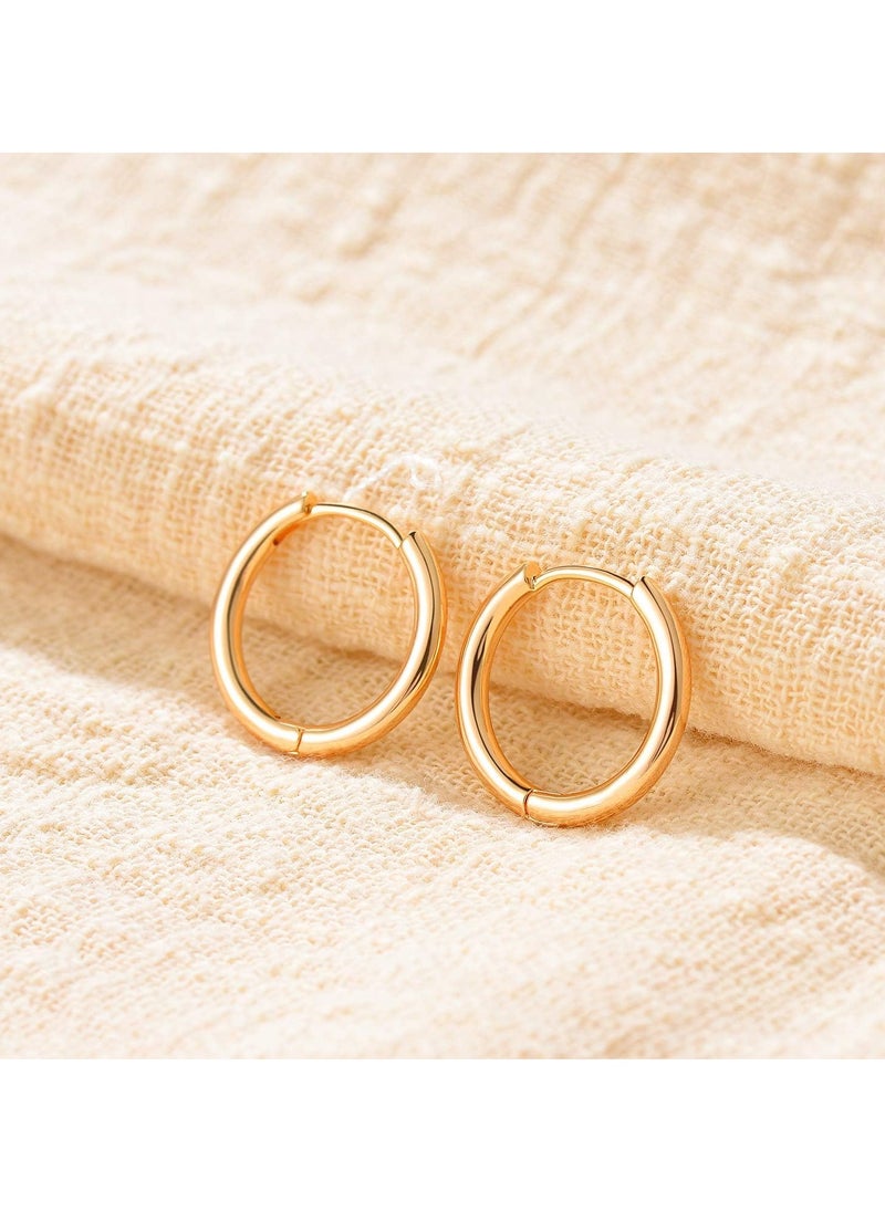 Mevecco - Women Huggie Earrings Gold Hoop 14K Gold Filled Small Simple Handmade Hypoallergenic Everyday Jewelry - Image 1