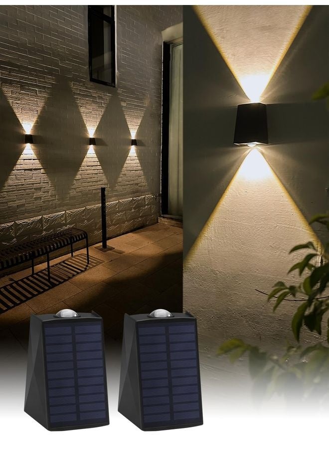 هومستر مصابيح الحائط الشمسية مقاومة للماء في الهواء الطلق من الغسق إلى الفجر من أجل السياج، الرواق، الإضاءة الخارجية المميزة (أبيض دافئ، 2 حزمة) - Image 1