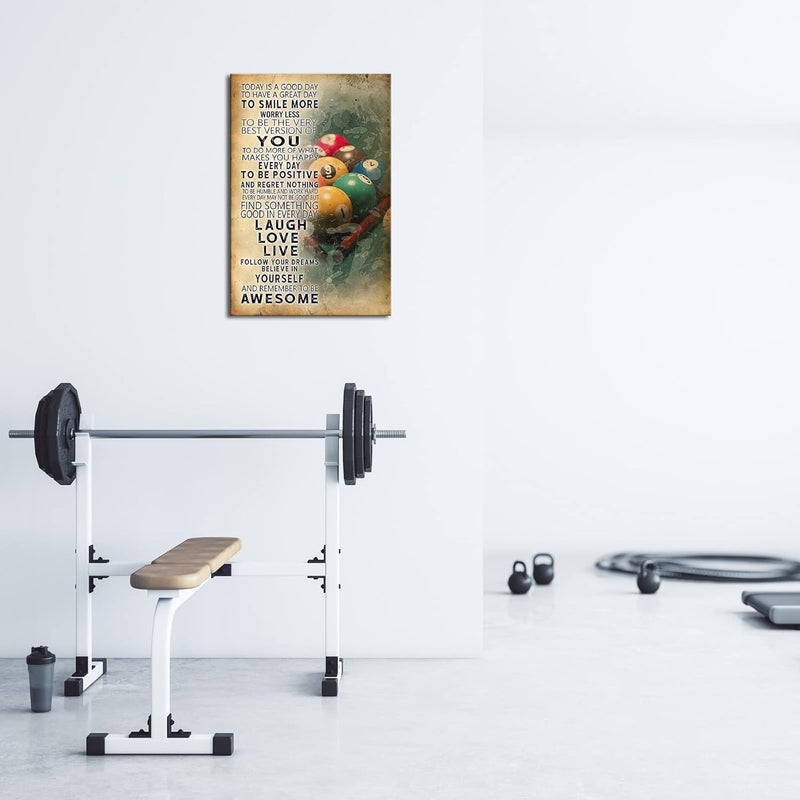 Busmko Vintage Inspirational Quotes Wall Art - Billiard Pool Theme - Image 2