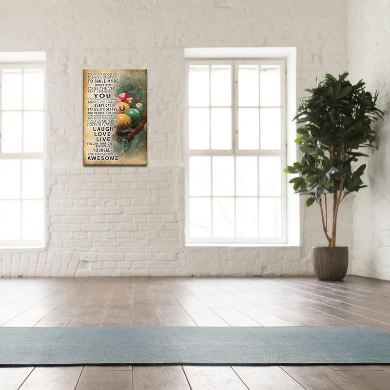 Busmko Vintage Inspirational Quotes Wall Art - Billiard Pool Theme - Image 3