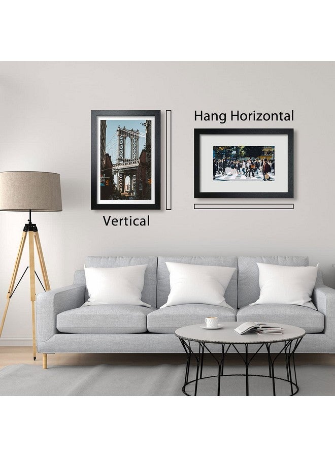 في سي كيه إطارات ملصقات خشبية صلبة مقاس 12 × 18 بوصة من VCK مع إطار صورة معلق على الحائط، مجموعة من 3 قطع باللون الأسود - Image 4