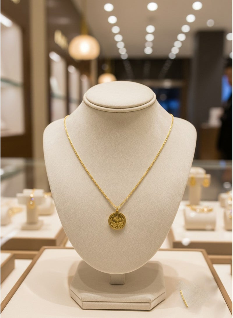 Julia Store Antique 18K Gold Plated Islamic Arabic Coin Trendy Dainty Luxury Non-Tarnish Minimalist Luxury Aesthetic Exquisite Chain Pendant Necklace Jewelry Gift for Women - Image 2