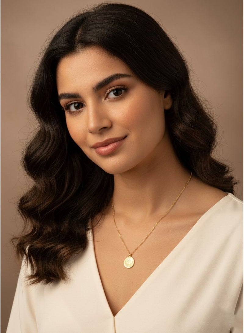 Julia Store Antique 18K Gold Plated Islamic Arabic Coin Trendy Dainty Luxury Non-Tarnish Minimalist Luxury Aesthetic Exquisite Chain Pendant Necklace Jewelry Gift for Women - Image 3