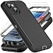 YKHJKLEC iPhone 1314 Military Grade Case 3 in 1 Heavy Duty ShockproofDrop ProofDust Proof With 2Pcs Tempered Glass Screen Protector BlackGrey - Image 2