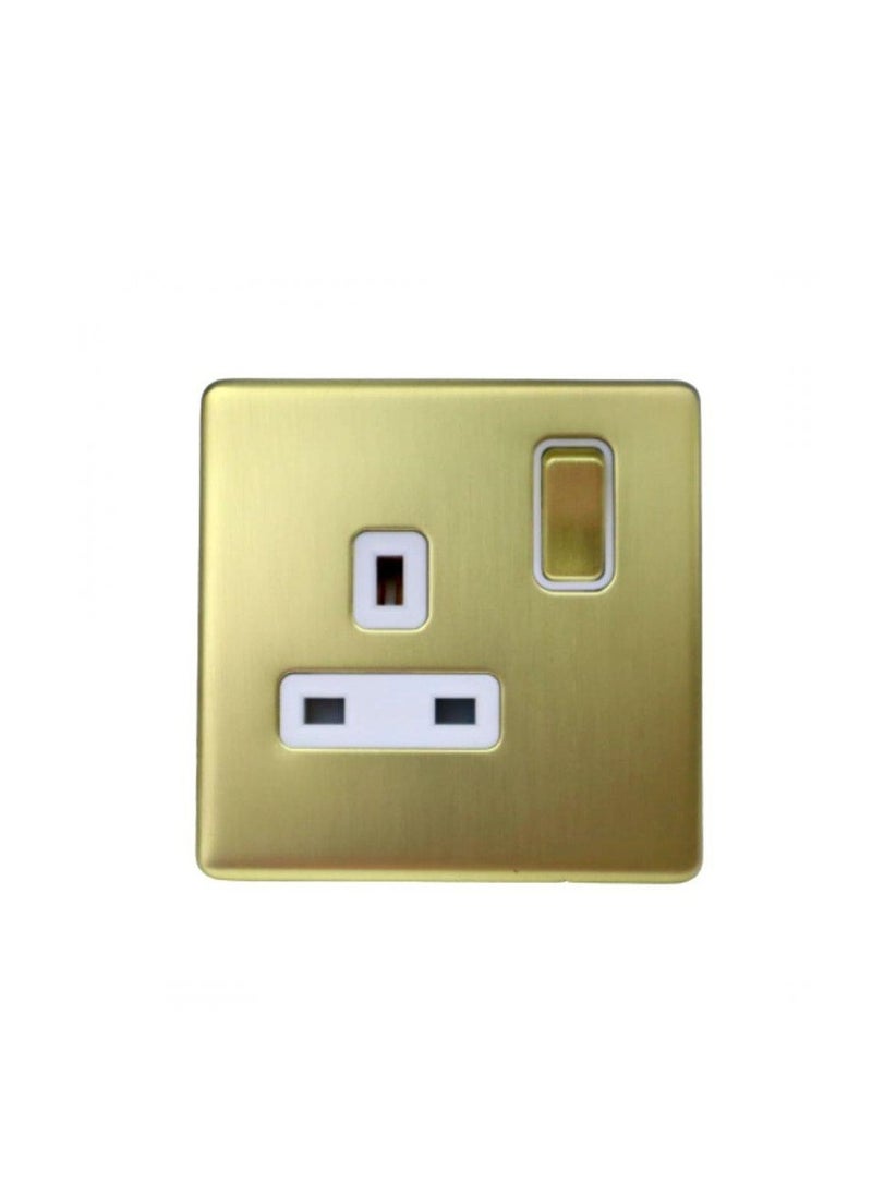 Admore Single Switch Socket S.P Brass 13Ax-1G-A405