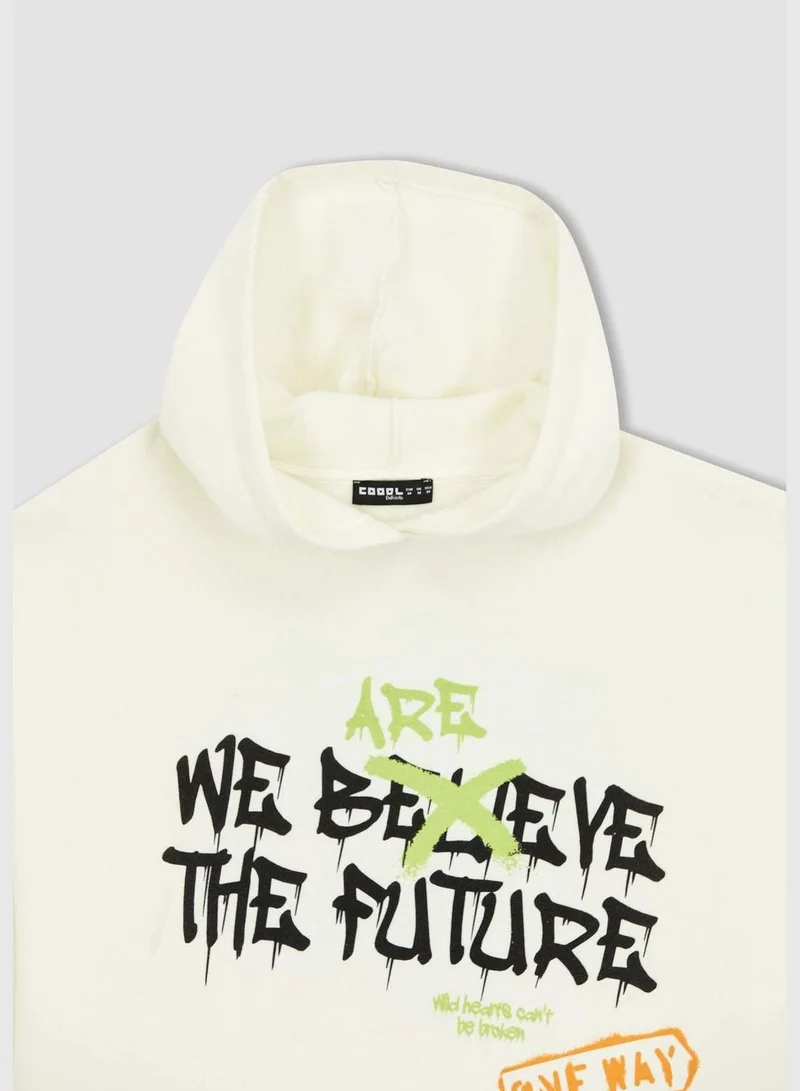 ديفاكتو Woman Oversize Fit Hooded Knitted Sweat Shirt