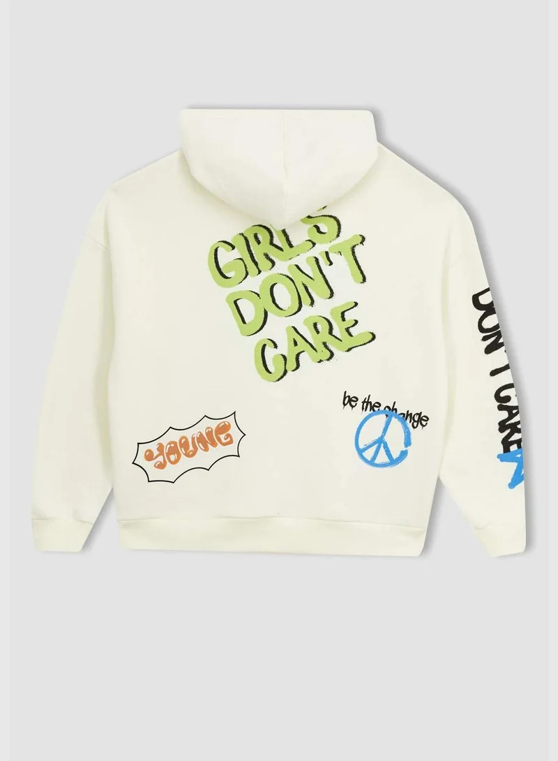 ديفاكتو Woman Oversize Fit Hooded Knitted Sweat Shirt