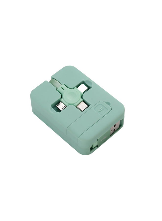Super Fast Charging Three-in-one Retractable Phone Stand Data Cable Macron Universal Usb-c Type-c Android Phones-Model:Cyan - Image 1