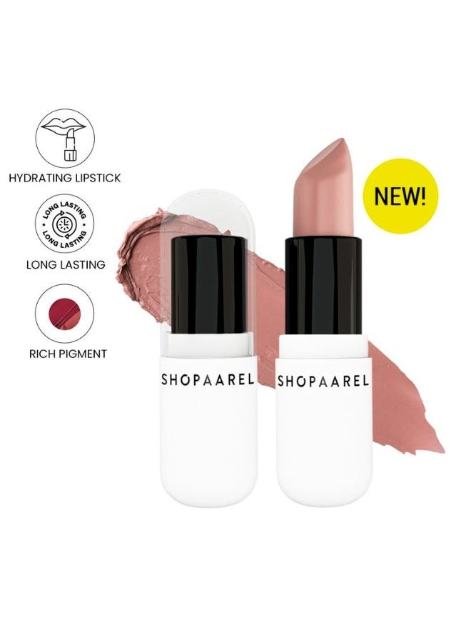 شوبارل أحمر الشفاه "فيلفيت فيوجن مات" (Velvet Fusion Matte) من Shopaarel – ترطيب يدوم طويلاً ولمسة نهائية مخملية ناعمة – درجة Power04 - Image 3