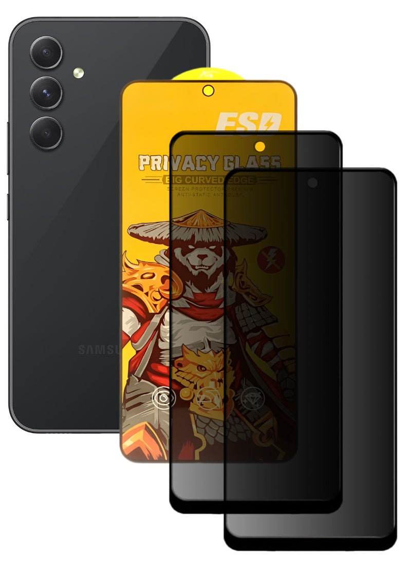 ESD 2 Pieces Tempered Dustproof Privacy Glass Screen Protector Compatible For Samsung Galaxy A54 5G - Image 1