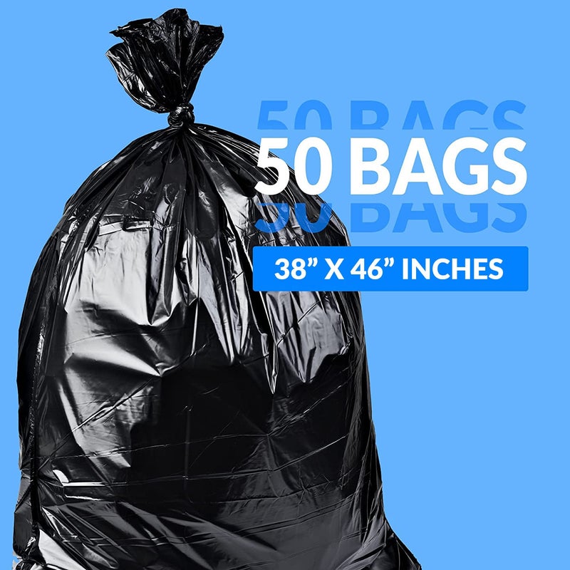 Reli. 40 to 45 Trash Bags Heavy Duty | 50 Trash Bags | Super Sizeable for Serious Garbage Cleanup (Black) - Image 2