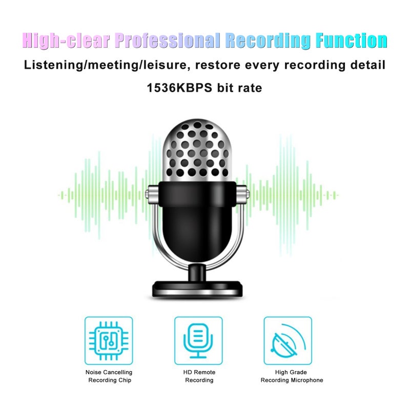 مشغل MP3: لون أزرق داكن بسعة 32 جيجابايت - مشغل MP4 بتسجيل احترافي عالي الوضوح وعودة تشغيل هيفا وبلوتوث للأطفال والفصول الدراسية والاجتماعات والاستخدام الخارجي - Image 3