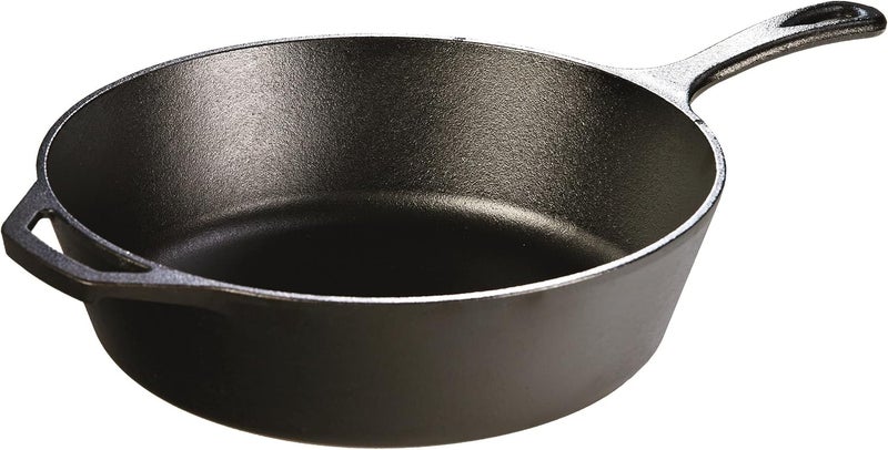 Lodge Pre-Seasoned Cast Iron Deep Round Skillet/Frying Pan - 12 Inch / 4.73 Litre - Black - Image 1