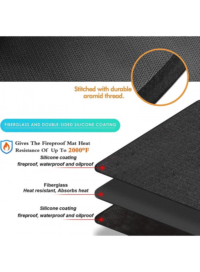 UBeesize Large 65 x 48 inches Under Grill Mat for Outdoor Grill,Double-Sided Fireproof Grill Pad,Indoor Fireplace/Fire Pit Mat,Oil-Proof Waterproof BBQ Protector for Decks and Patios - Image 2