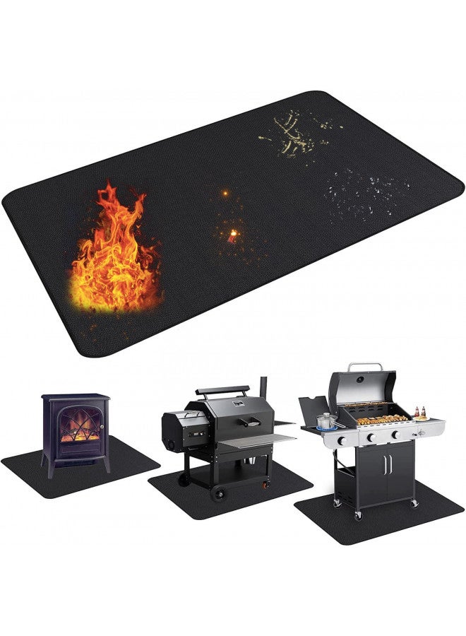 UBeesize Large 65 x 48 inches Under Grill Mat for Outdoor Grill,Double-Sided Fireproof Grill Pad,Indoor Fireplace/Fire Pit Mat,Oil-Proof Waterproof BBQ Protector for Decks and Patios - Image 1