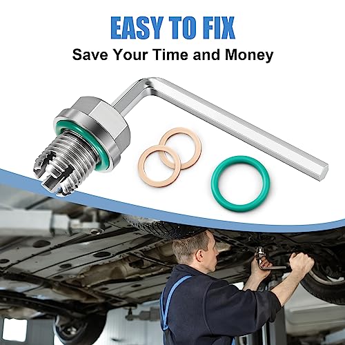 OxyGenie M18.1-1.5 x 15mm Oversize Piggyback Oil Drain Plug, Stainless Steel Self Tapping Oil Pan Thread Repair Kit - Image 2