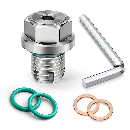 OxyGenie M18.1-1.5 x 15mm Oversize Piggyback Oil Drain Plug, Stainless Steel Self Tapping Oil Pan Thread Repair Kit - Image 1