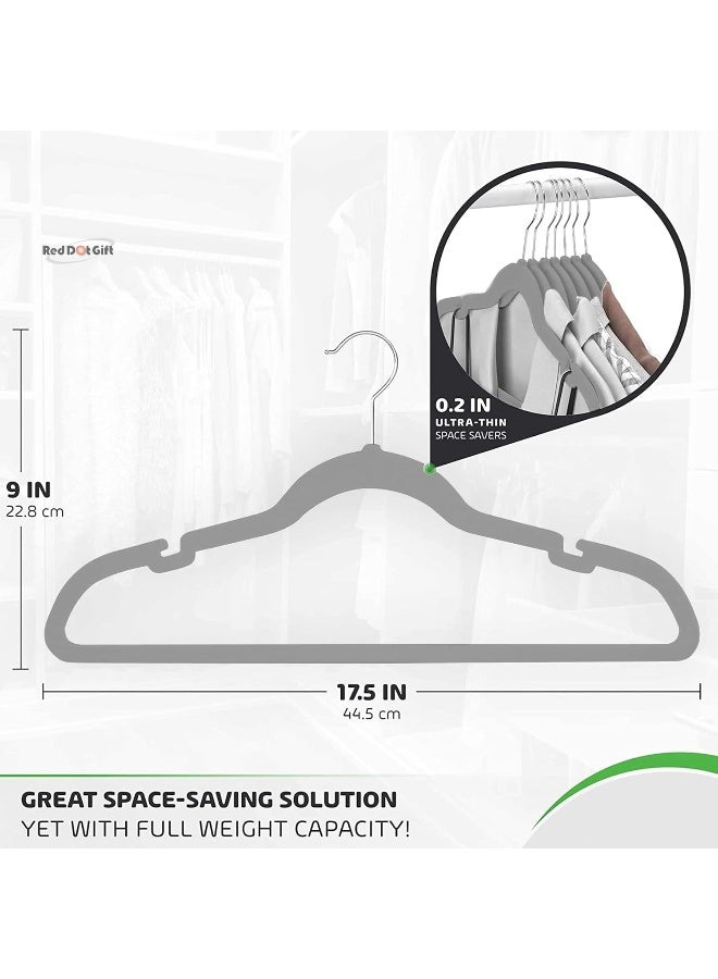 Red Dot Gift Red Dot Gift Pack of 20 Velvet Clothes Hangers 45cm Heavy Duty Durable Coat and Clothes Hangers - Image 2