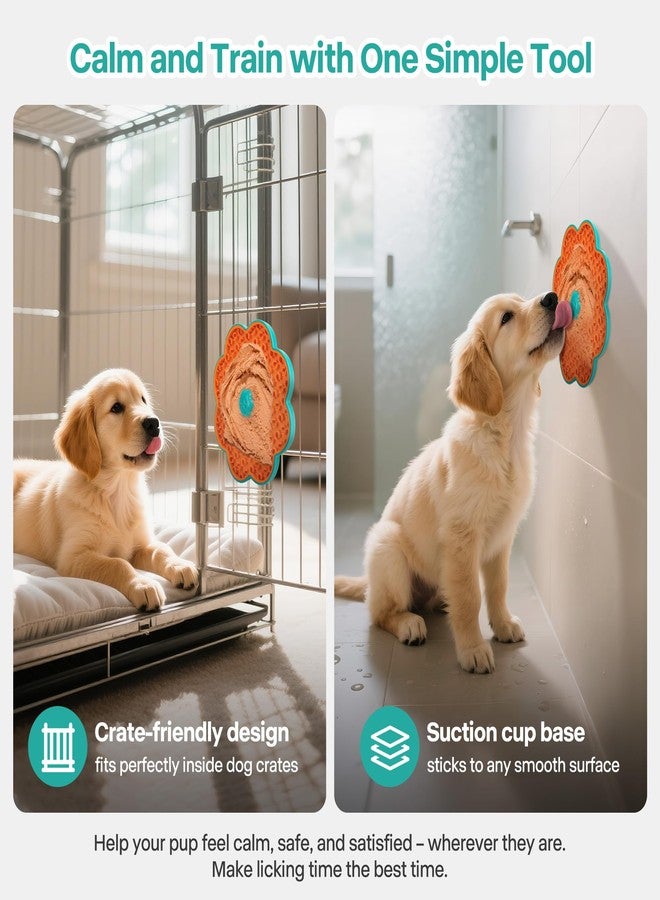 all for paws 2 in 1 Lick Mat for Crate Training, Dog Slow Feeder Anxiety Relief Pad with Suction Cups, Dishwasher Safe, BPA-Free Silicone for Small & Medium Dogs, 2 Pack - Image 3