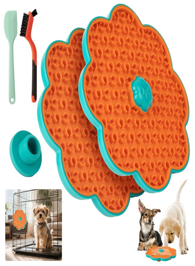 all for paws 2 in 1 Lick Mat for Crate Training, Dog Slow Feeder Anxiety Relief Pad with Suction Cups, Dishwasher Safe, BPA-Free Silicone for Small & Medium Dogs, 2 Pack - Image 1