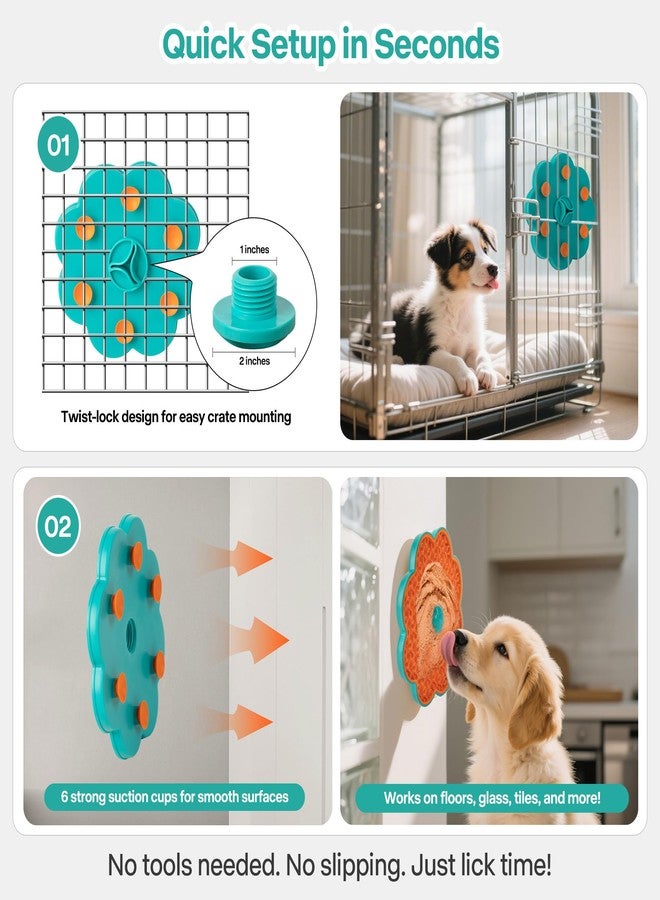 all for paws 2 in 1 Lick Mat for Crate Training, Dog Slow Feeder Anxiety Relief Pad with Suction Cups, Dishwasher Safe, BPA-Free Silicone for Small & Medium Dogs, 2 Pack - Image 4
