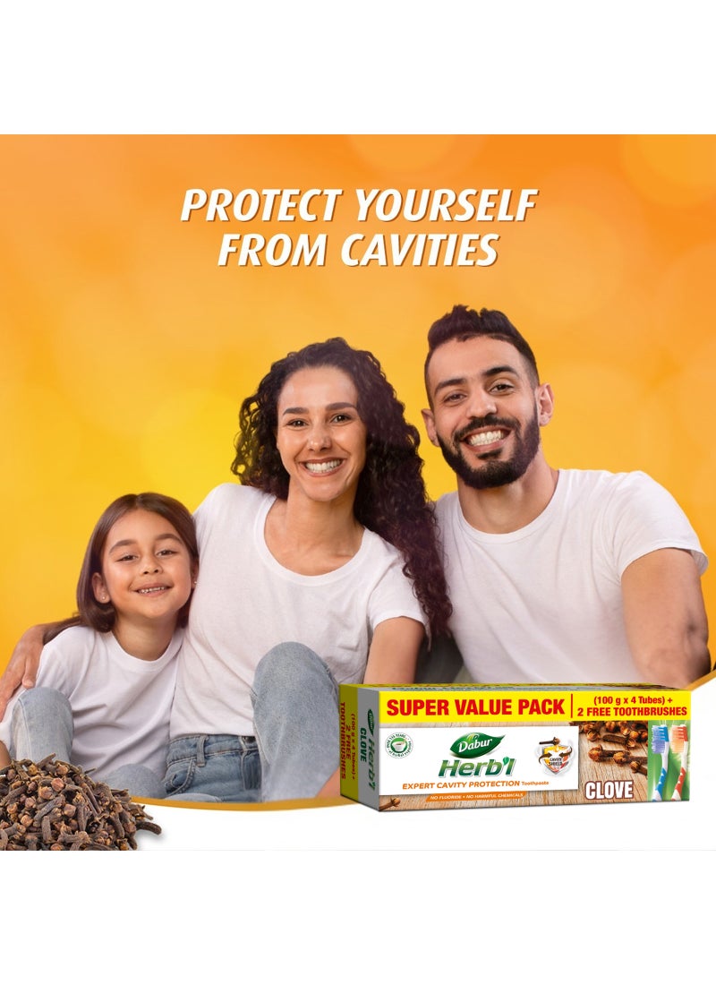 دابر معجون أسنان عشبي للحماية من التسوس بالقرنفل 4x100جم - Image 2