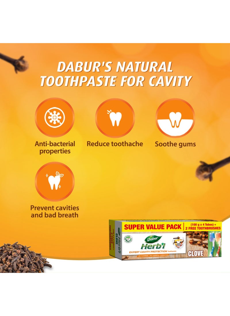 دابر معجون أسنان عشبي للحماية من التسوس بالقرنفل 4x100جم - Image 3