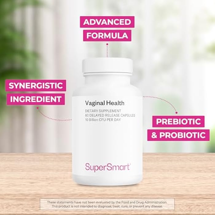 Supersmart - Vaginal Health - Prebiotic & Probiotic (with Lactobacillus Acidophilus) - Intimate Hygiene & Flora for Women | Non-GMO & Gluten Free - 60 DR Capsules - Image 3