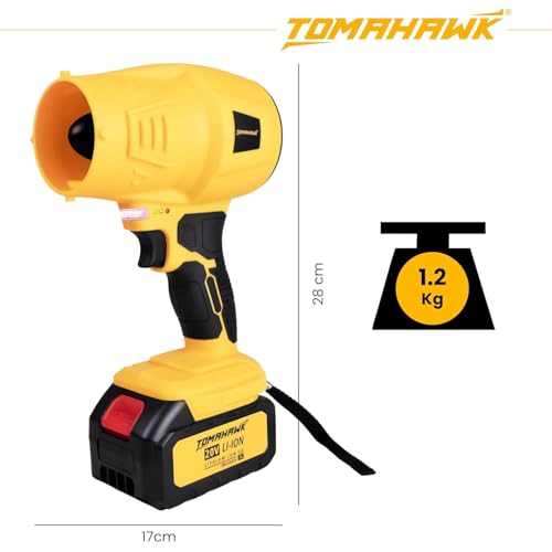 TOMAHAWK® THB-3800 Cordless Turbo Blower with 20V 3.0Ah x 2 Batteries, GS & CE Certified, Air Flow Speed 200km/hr, LED Light & Battery Indicator - Image 5