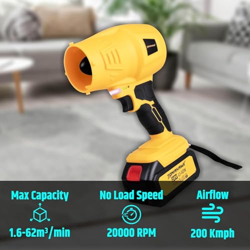 TOMAHAWK® THB-3800 Cordless Turbo Blower with 20V 3.0Ah x 2 Batteries, GS & CE Certified, Air Flow Speed 200km/hr, LED Light & Battery Indicator - Image 2