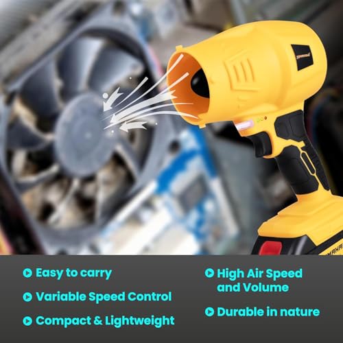 TOMAHAWK® THB-3800 Cordless Turbo Blower with 20V 3.0Ah x 2 Batteries, GS & CE Certified, Air Flow Speed 200km/hr, LED Light & Battery Indicator - Image 3