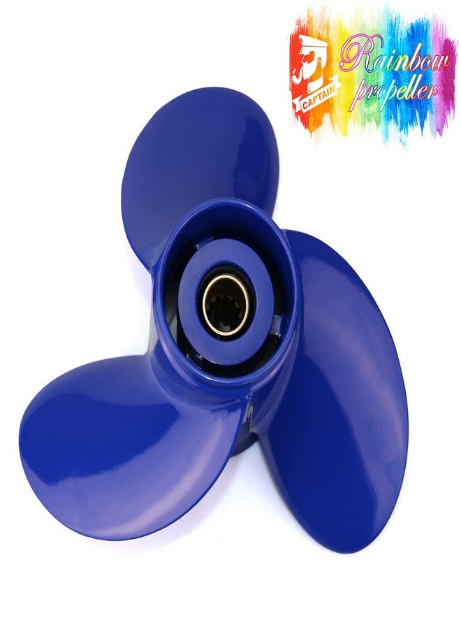 CAPTAIN Outboard Propeller Replace for Mercury 25-70 HP, 3-Blade 10 3/8" x 14" Pitch Aluminium Boat Propellers, OEM No.48-816706A45, 13 Tooth Splines, RH (Reflex Blue) - Image 4
