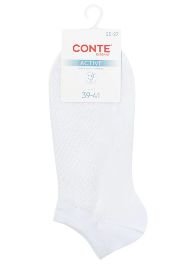 Conte Women's Ankle Socks, Pack of 4 White and Black ultra-short - Image 5