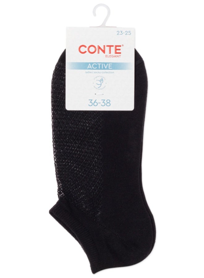 Conte Women's Ankle Socks, Pack of 4 White and Black ultra-short - Image 4