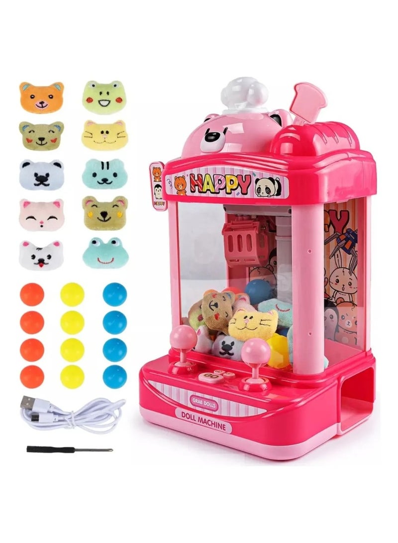 HAPPY Mini Claw Machine with Colorful Plush Toys, Portable, USB or Battery Operated - Image 1