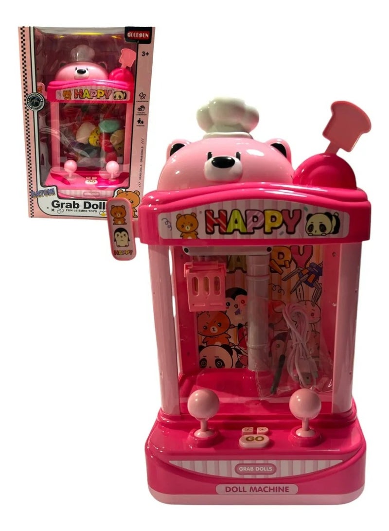 HAPPY Mini Claw Machine with Colorful Plush Toys, Portable, USB or Battery Operated - Image 3