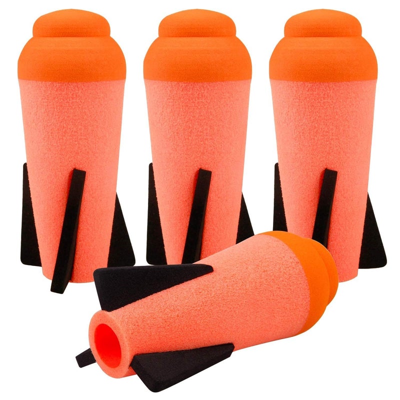 Ruibytree Mega Missile Refill for Nerf NStrike Elite Series 4 Pack Compatible Darts Mega Missile Refill Bullets Foam Rockets for Nerf Party Orange - Image 2