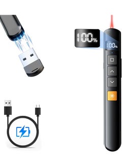 erorex Presentation Clicker Wireless Presenter 2.4Ghz Presentation Remote Control Powerpoint Red Laser Pen With Hyperlink And Volume Control Slideshow Clicker With Laser Pointer For Mac Laptop Computer Office  - Image 1