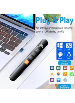 erorex Presentation Clicker Wireless Presenter 2.4Ghz Presentation Remote Control Powerpoint Red Laser Pen With Hyperlink And Volume Control Slideshow Clicker With Laser Pointer For Mac Laptop Computer Office  - Image 3