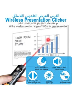 erorex Presentation Clicker Wireless Presenter 2.4Ghz Presentation Remote Control Powerpoint Red Laser Pen With Hyperlink And Volume Control Slideshow Clicker With Laser Pointer For Mac Laptop Computer Office  - Image 2