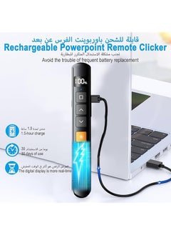 erorex Presentation Clicker Wireless Presenter 2.4Ghz Presentation Remote Control Powerpoint Red Laser Pen With Hyperlink And Volume Control Slideshow Clicker With Laser Pointer For Mac Laptop Computer Office  - Image 4