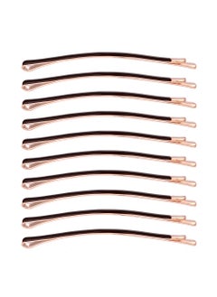 Yishenyishi Pack of 10 Curved Jumbo Bobby PinsHair Clips Brown10pcs