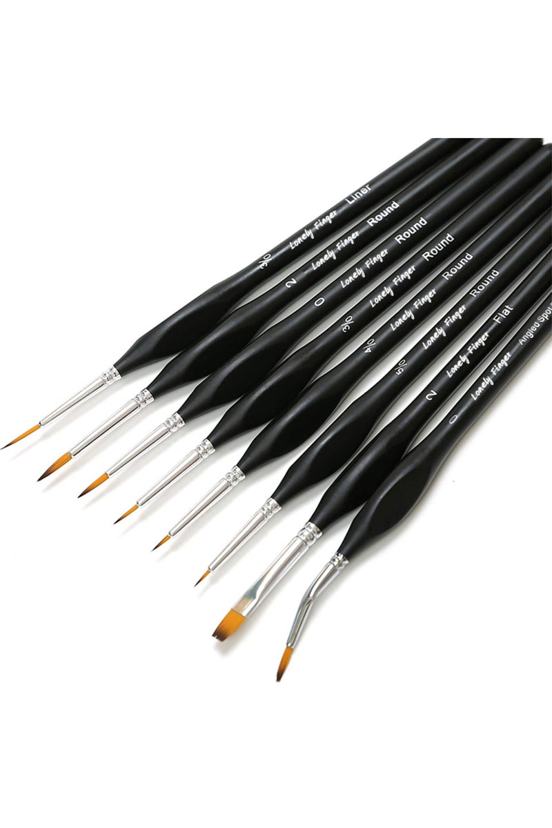 erorex 8pcs Detail PVC 8pcs Small Detail Paint Brush Set, Hobby Art Professional Thin Miniature Fine Paint