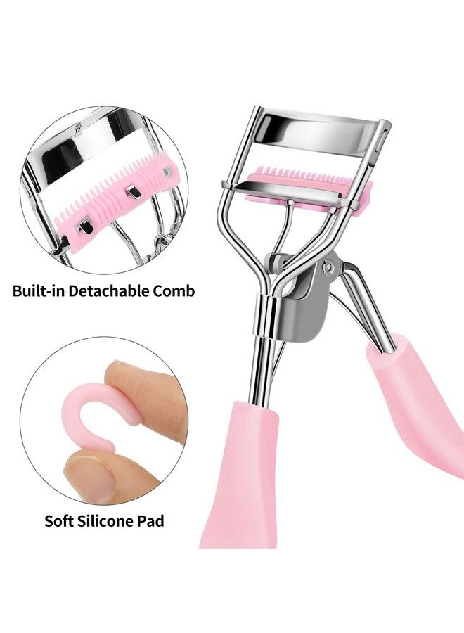 Zowor Eyelash Curler With Comb Fit All Eye Shape Curved Eyelash Curlersnatural And Long Lasting Lash Curler For Women Make Up Gift(Pink) - Image 4